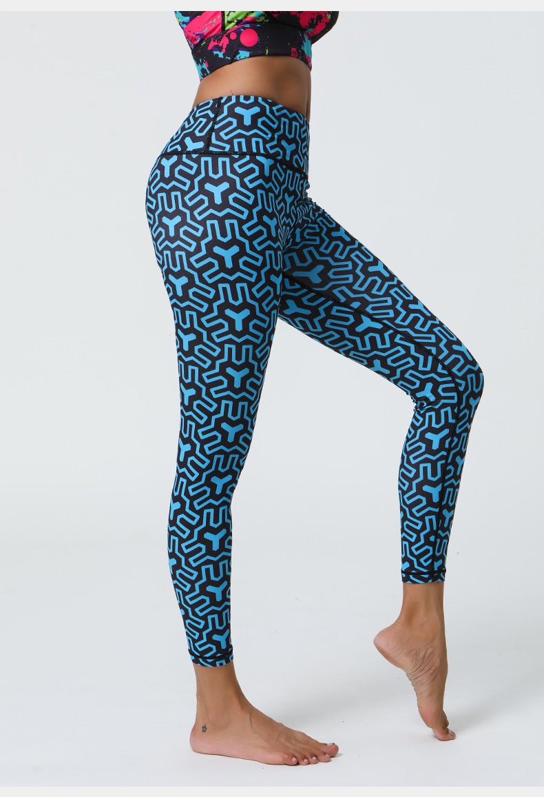 Running trend: Super elastic custom - printed women's yoga pants - infinite motion