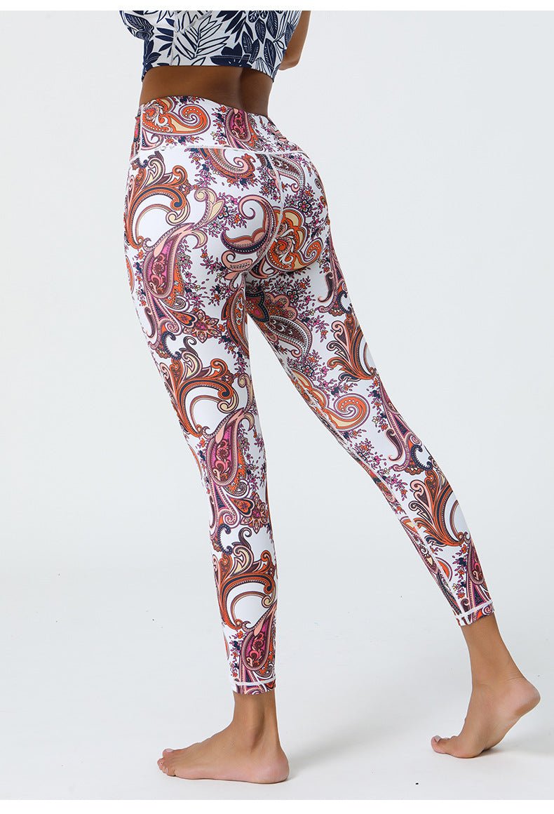 Super elastic printed women's yoga pants - infinite motion