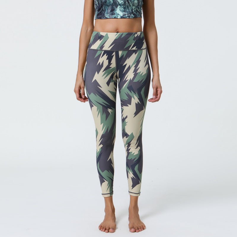 Thermal sublimation printed comfortable, breathable and slimming women's yoga pants - infinite motion