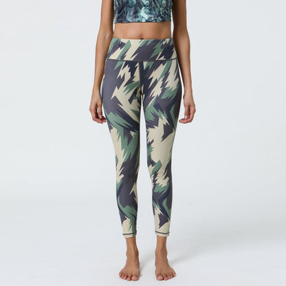 Thermal sublimation printed comfortable, breathable and slimming women's yoga pants - infinite motion
